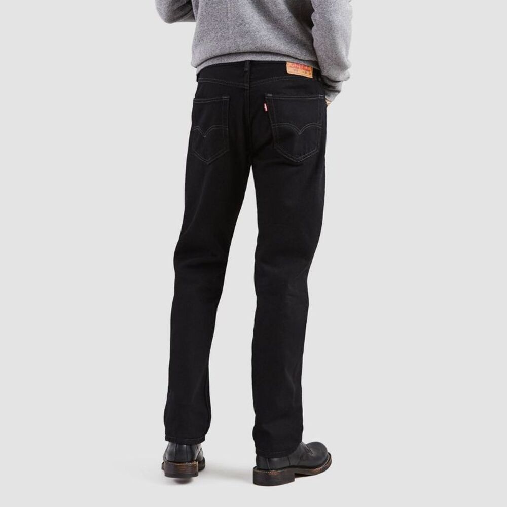 Levi's - Men's Mid Rise Straight Leg Jeans, Black, 3 Black - Picture 4 of 4